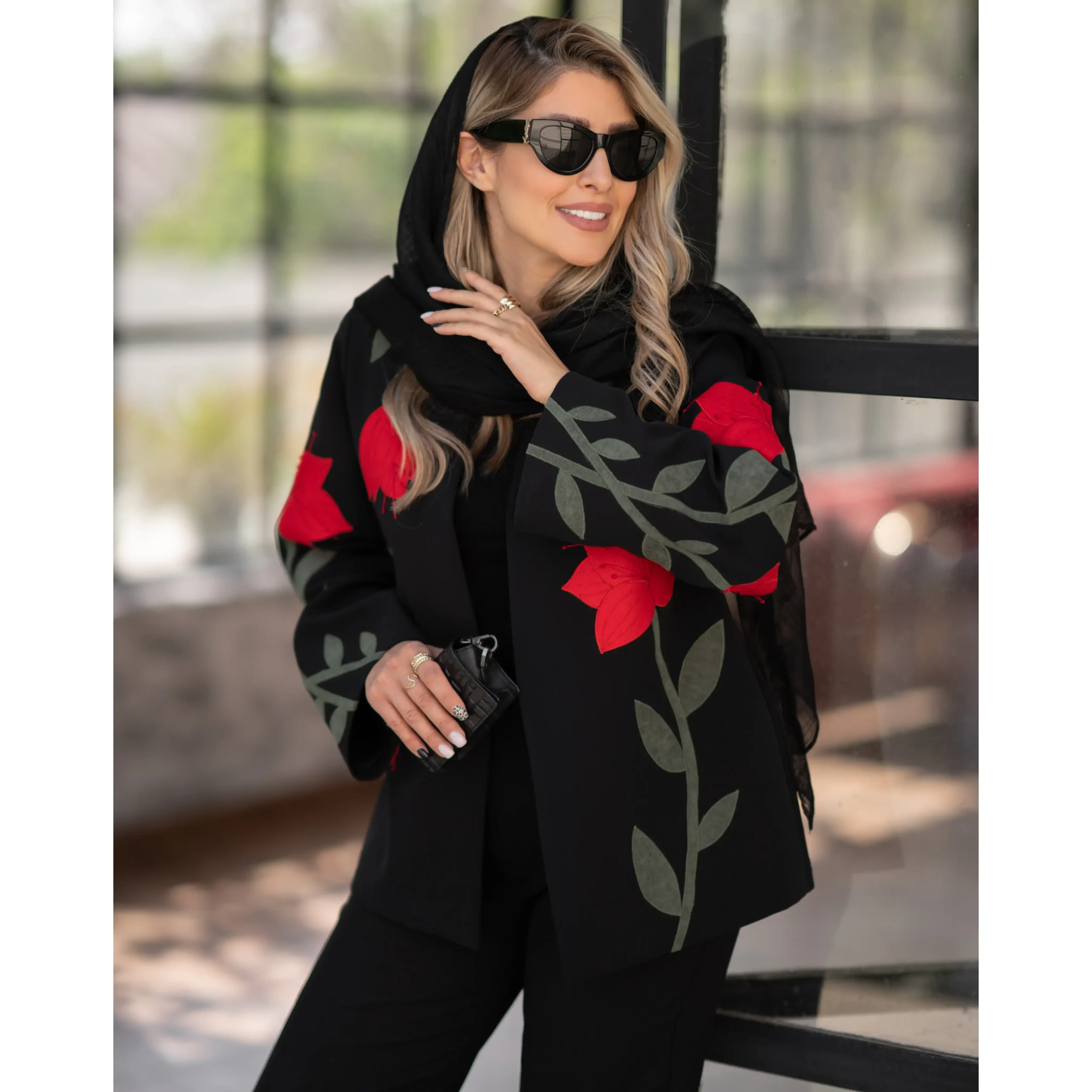 کت دست دوز قرمز مشکی - Image 2