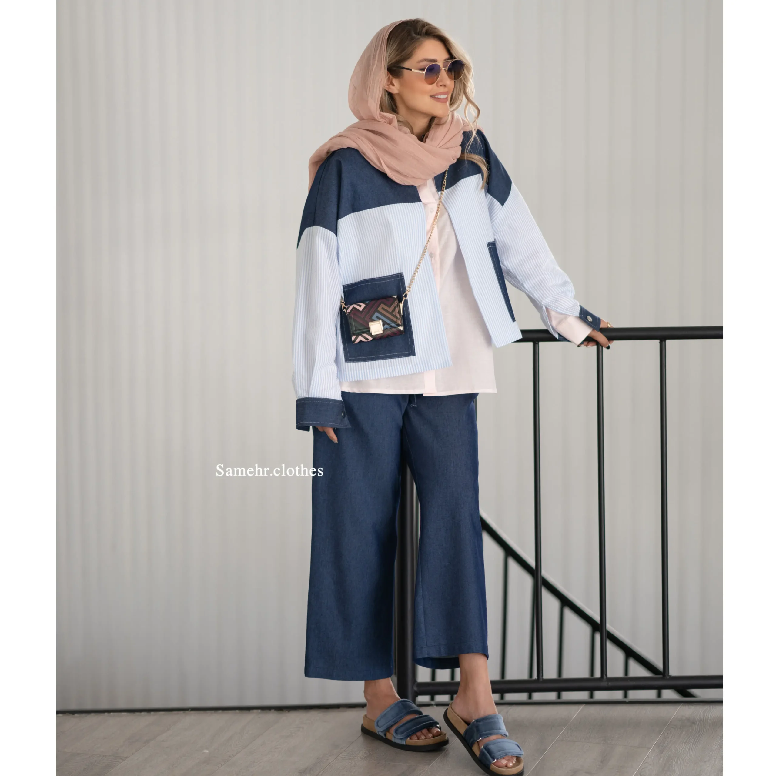 شلوار جین کاغذی تیره - Image 2