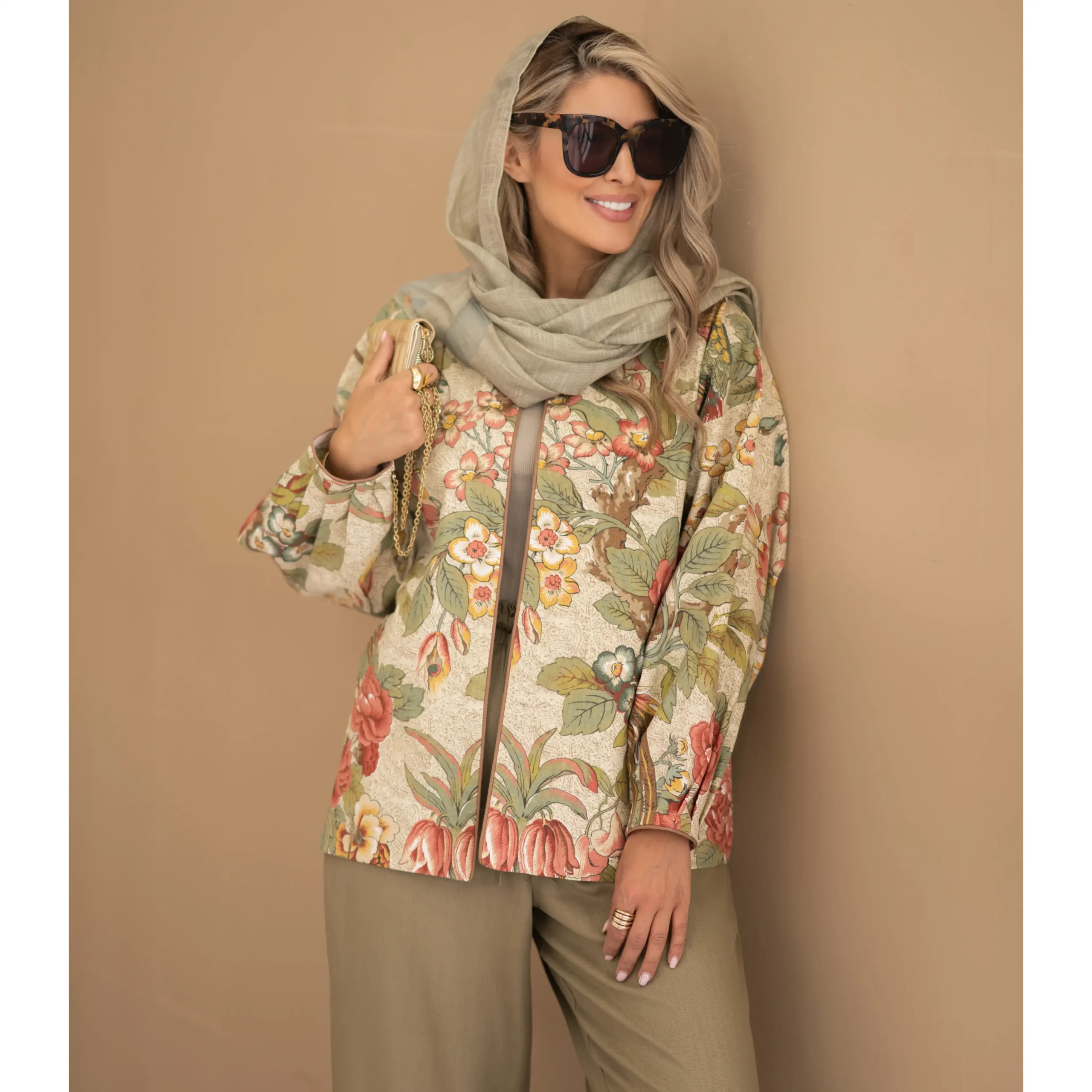 شلوار لینن سبز خمره ای - Image 6