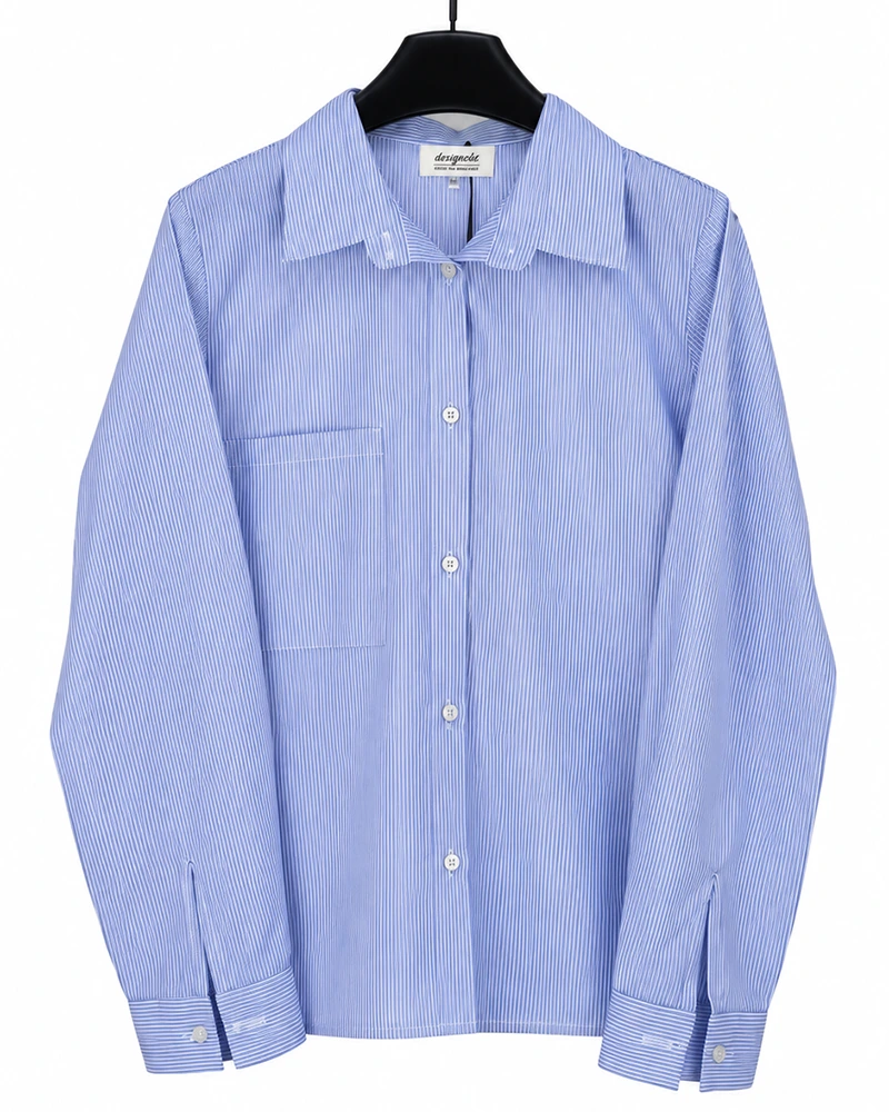 شومیز راه راه آبی